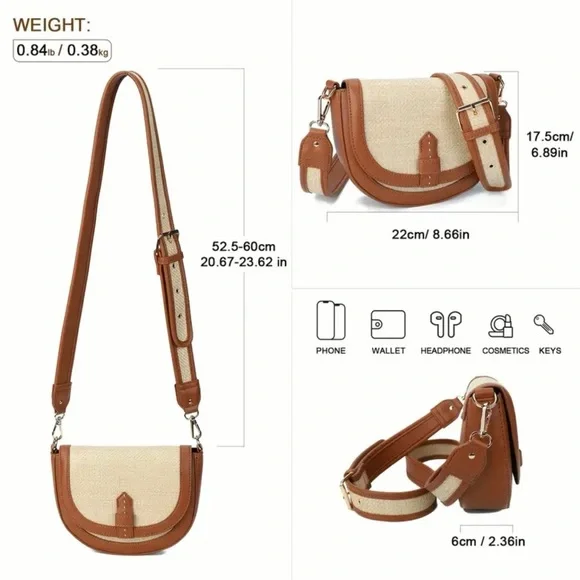 Elegant Tan and Cream Women's Bag - Picture 3 of 4